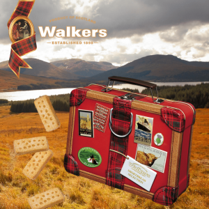 Top Food Feinkost - Walkers Shortbread Reise-Koffer Koffer aus Metall mit Shortbread gefüllt