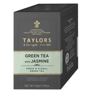 Top Food Feinkost - Taylors of Harrogate Green Tea with Jasmine 40g - 20 Aufgussbeutel | Grüner Jasmintee in einer praktischen Portionierpackung.