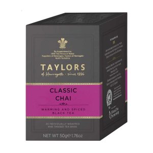 Top Food Feinkost - Taylors of Harrogate Classic Chai Tea 50g - 20 Aufgussbeutel | Klassischer Chai mit feinen Gewürzen veredelt.