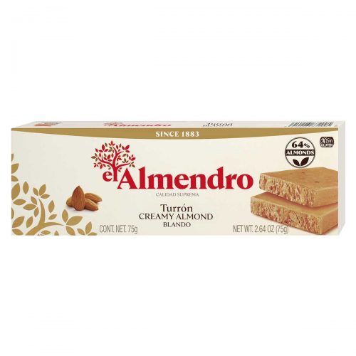 Top Food Feinkost - El Almendro Turrón  Blando 75g | weicher weißer Nougat aus gerösteten Mandeln