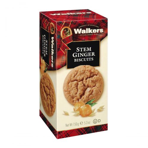 Top Food Feinkost - Walkers Shortbread Ltd. Stem Ginger Biscuits 150g | Knusprige Biscuits mit kandiertem Ingwer.