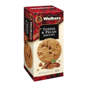 Top Food Feinkost - Walkers Shortbread Ltd. Toffee & Pecan Biscuits 150g | Pekannuss Biscuits mit Karamellstücken.