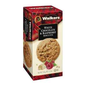 Top Food Feinkost - Walkers Shortbread Ltd. White Chocolate & Raspberry Biscuits 150g | Biscuits mit weißer Schokolade und Himbeeren.