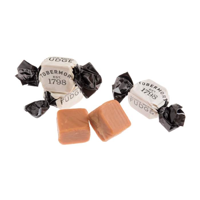 Top Food Feinkost - Gardiners of Scotland Whisky Fudge "Tobermory" 250g - Dose | Cremiges Butterkaramell mit einem Schuss Tobermory Single Malt Scotch Whisky von der Isle of Mull.