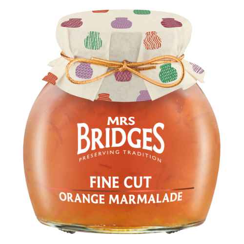 Top Food Feinkost - Mrs Bridges Fine Cut Orange Marmalade 340g | Orange Marmelade mit fein geschnittener Schale.