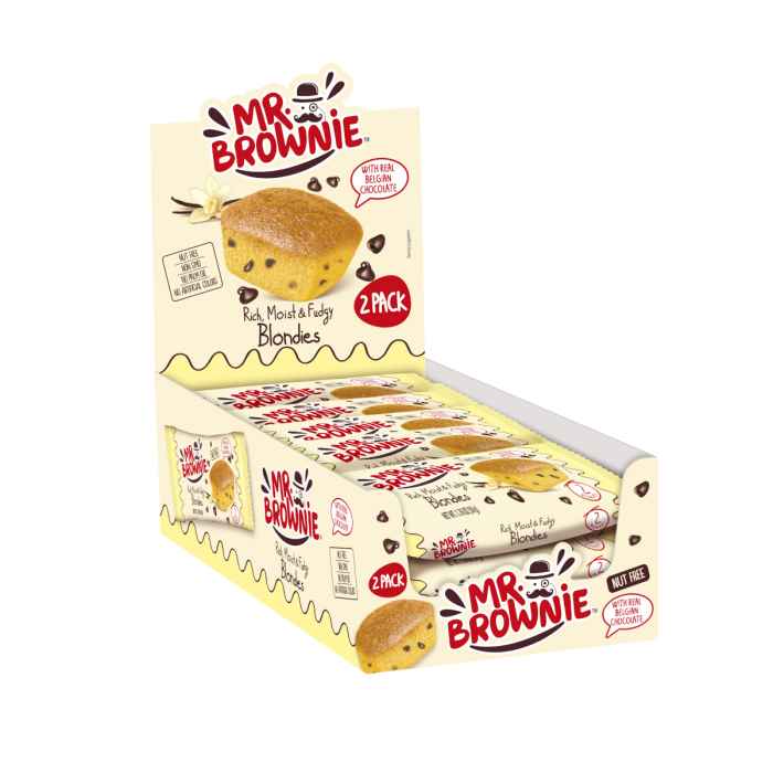 Top Food Feinkost - Mr. Brownie Blondies with Chocolate Chips 2er 50g | Blondies mit echter belgischer Schokolade