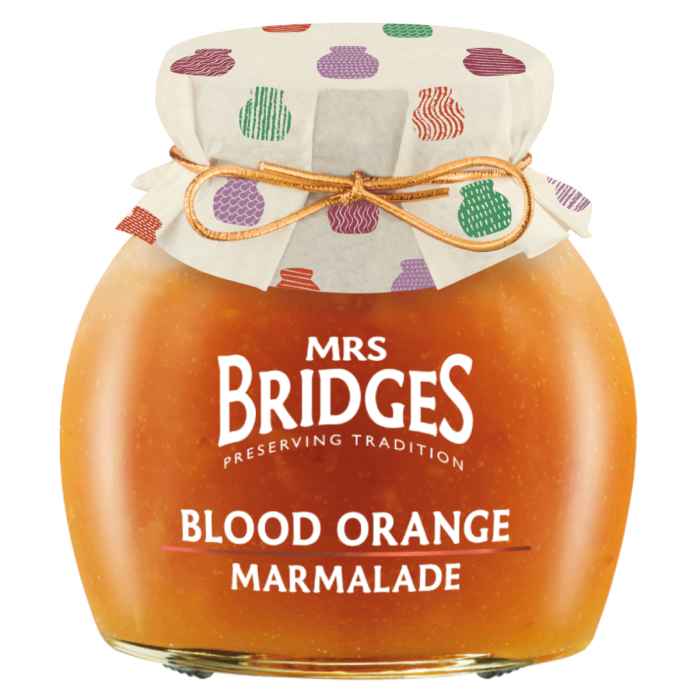 Top Food Feinkost - Mrs Bridges Blood Orange Marmalade 340g | Blutorangen Marmelade mit fein geschnittener Schale.