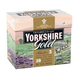 Top Food Feinkost - Taylors of Harrogate Yorkshire Gold 250g - 80 Aufgussbeutel | Schwarzer Tee (eine Mischung aus 30 verschiedenen Schwarztees).
