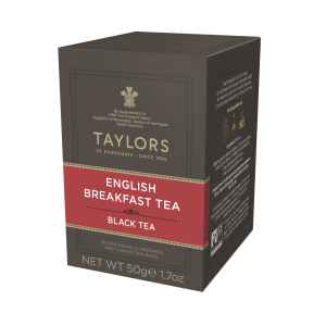 Top Food Feinkost - Taylors of Harrogate English Breakfast Tea 50g - 20 Aufgussbeutel | Teemischung aus verschiedenen Ländern in einer praktischen Portionierpackung.