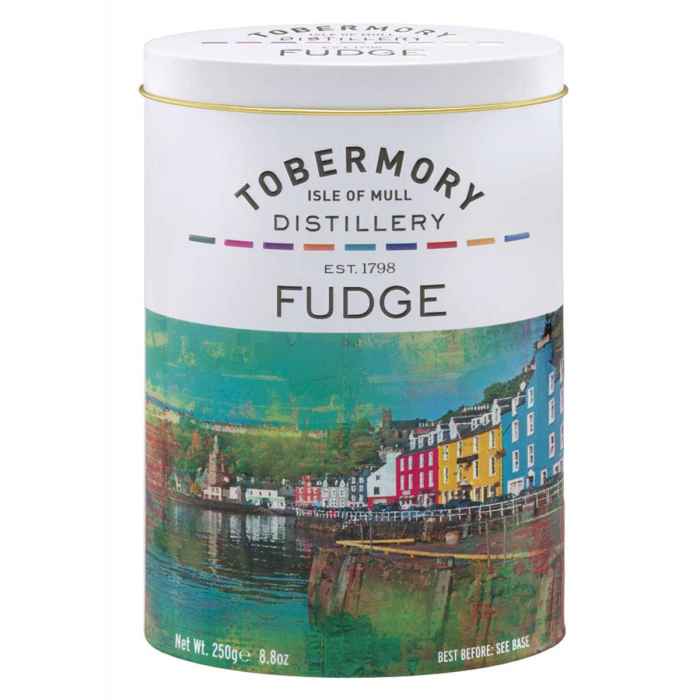 Top Food Feinkost - Gardiners of Scotland Whisky Fudge "Tobermory" 250g - Dose | Cremiges Butterkaramell mit einem Schuss Tobermory Single Malt Scotch Whisky von der Isle of Mull.