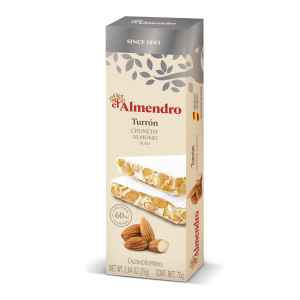 Top Food Feinkost - El Almendro Turrón Duro 75g | Weißer Nougat mit gerösteten Mandeln