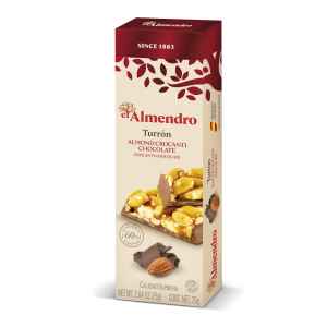 Top Food Feinkost - El Almendro Turrón Crocanti con Chocolate 75g | Mandelkrokant mit Vollmilchschokolade