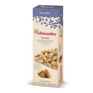 Top Food Feinkost - El Almendro Turrón al Punto de Sal 75g | geröstete Mandeln in Salzkaramell
