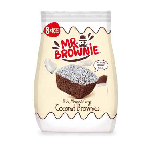 Top Food Feinkost - Mr. Brownie Coconut Brownies 200g | 8 Schoko Brownies mit Kokosraspeln.