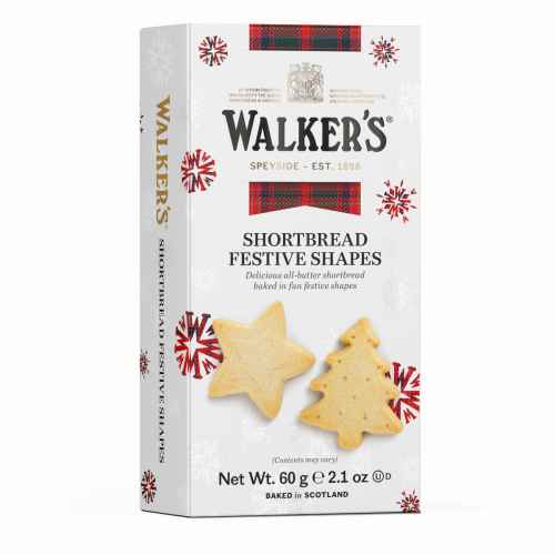 Top Food Feinkost - Walkers Shortbread Ltd. Shortbread Festive Shapes 60g | Shortbread in weihnachtlichen Formen: Glocke