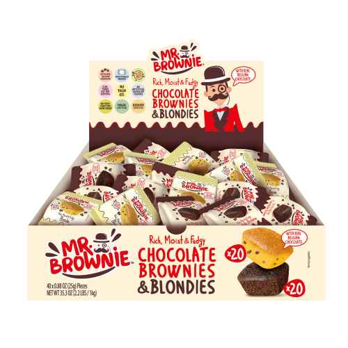 Top Food Feinkost - Mr. Brownie 20 Chocolate Brownies & 20 Blondies | 20 Chocolate Brownies & 20 Blondies