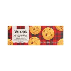 Top Food Feinkost - Walkers Shortbread Ltd. Salted Caramel & Milk Chocolate Chip Shortbread 150g | Schottisches Buttergebäck mit Salzkaramell und Milchschokoladenstückchen verfeinert.