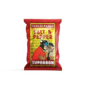 Top Food Feinkost - Superbon Chips de Madrid Salt & Pepper 125 g | Kartoffelchips mit Salz und schwarzem Pfeffer.
