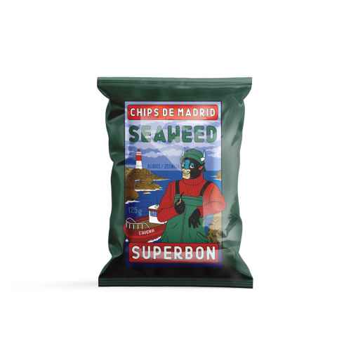 Top Food Feinkost - Superbon Chips de Madrid Seaweed 125 g | Kartoffelchips mit Algenaroma.